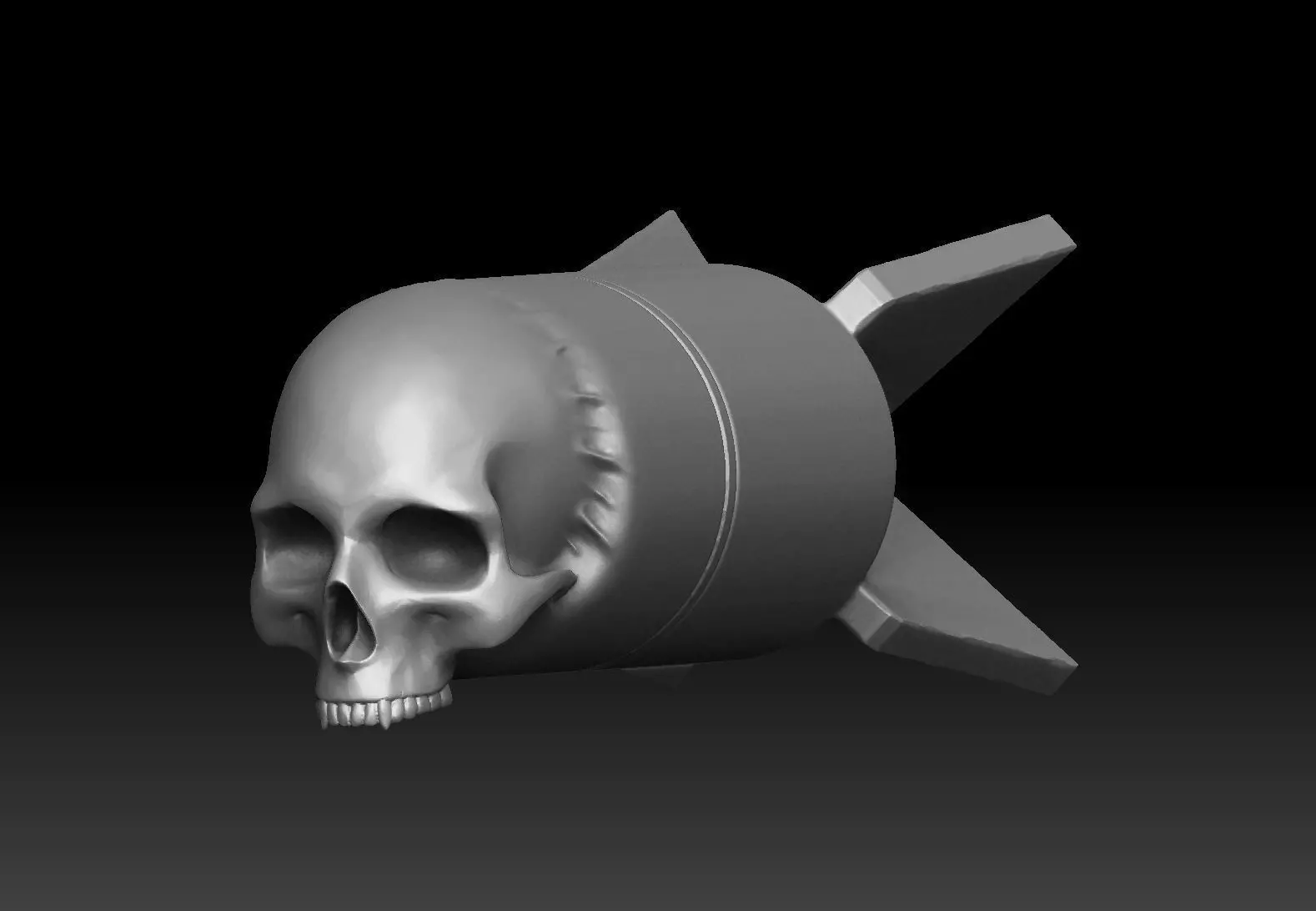 Skull Bomb printable 3D print model_0