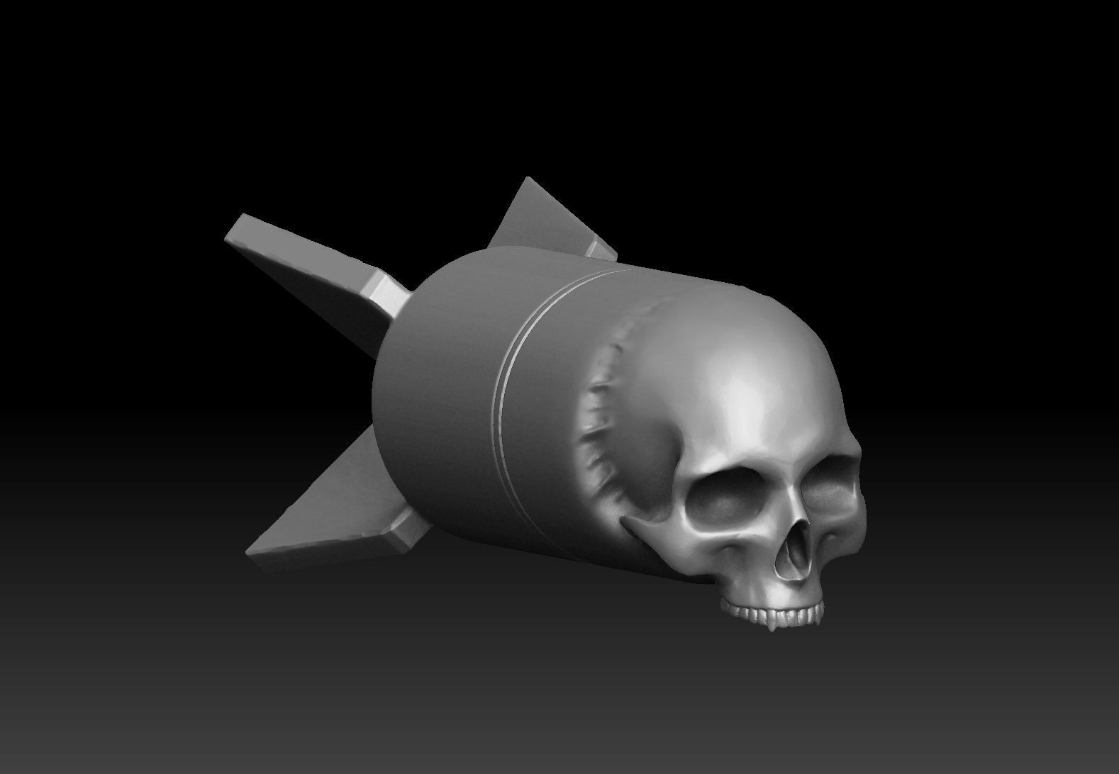 Skull Bomb printable 3D print model_1