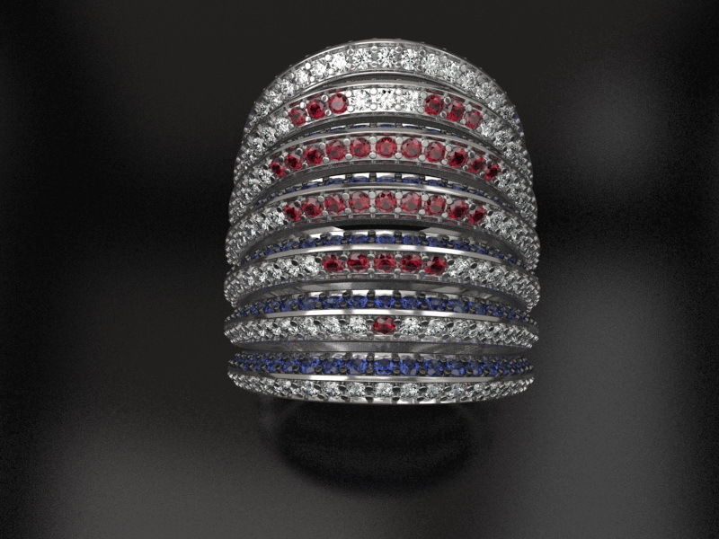 Playing heart-ring  3D print model_2