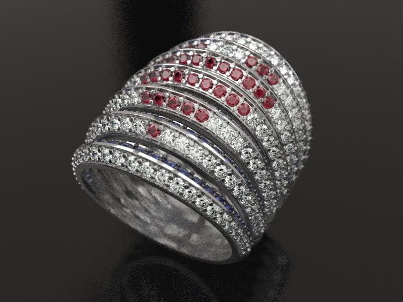 Playing heart-ring  3D print model_4