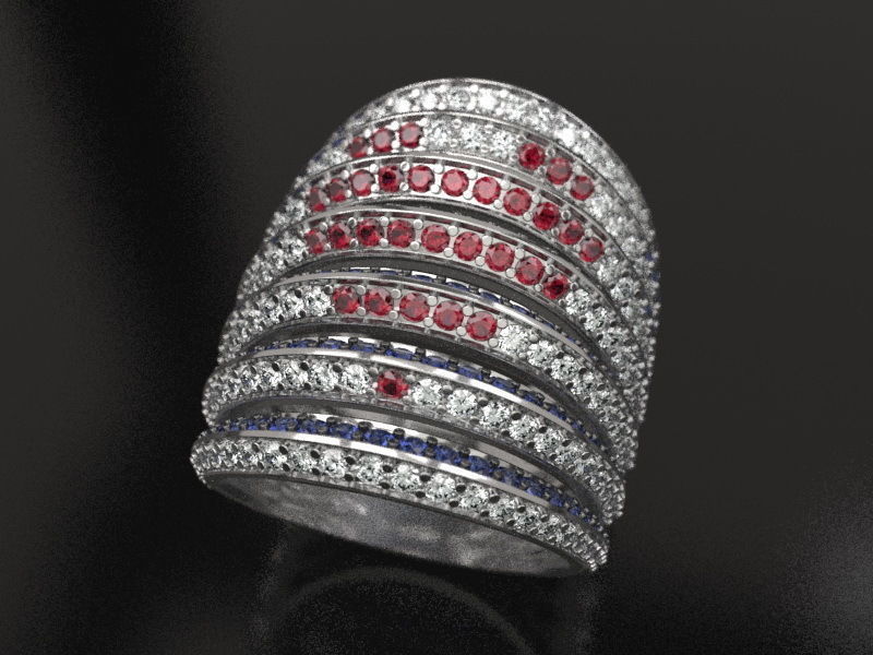 Playing heart-ring  3D print model_3