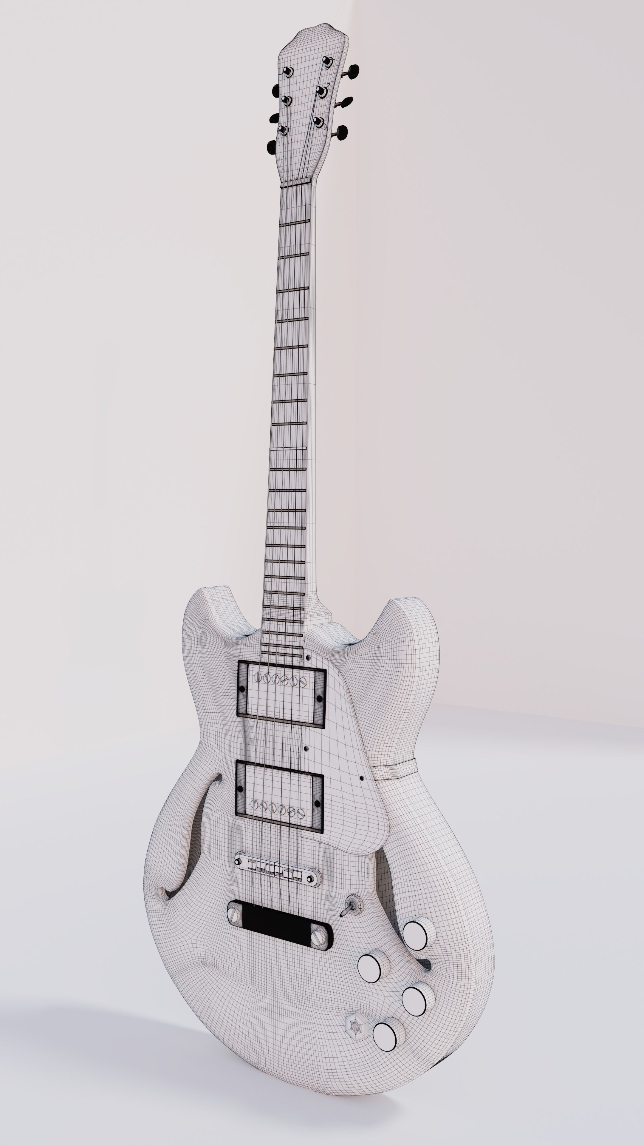 Electrical Guitar Gibson type 3D model_6