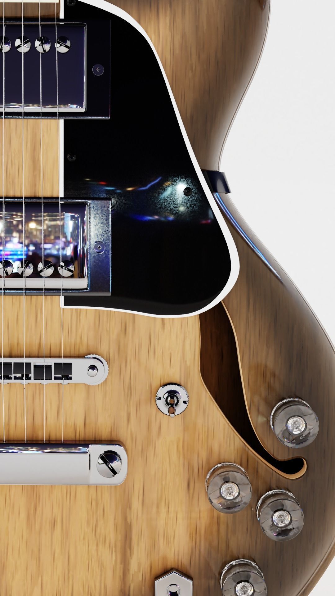 Electrical Guitar Gibson type 3D model_3