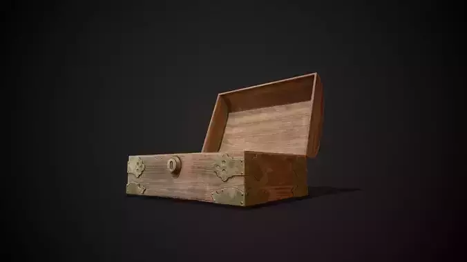 PBR Aged Jewellery Box Low-poly 3D model