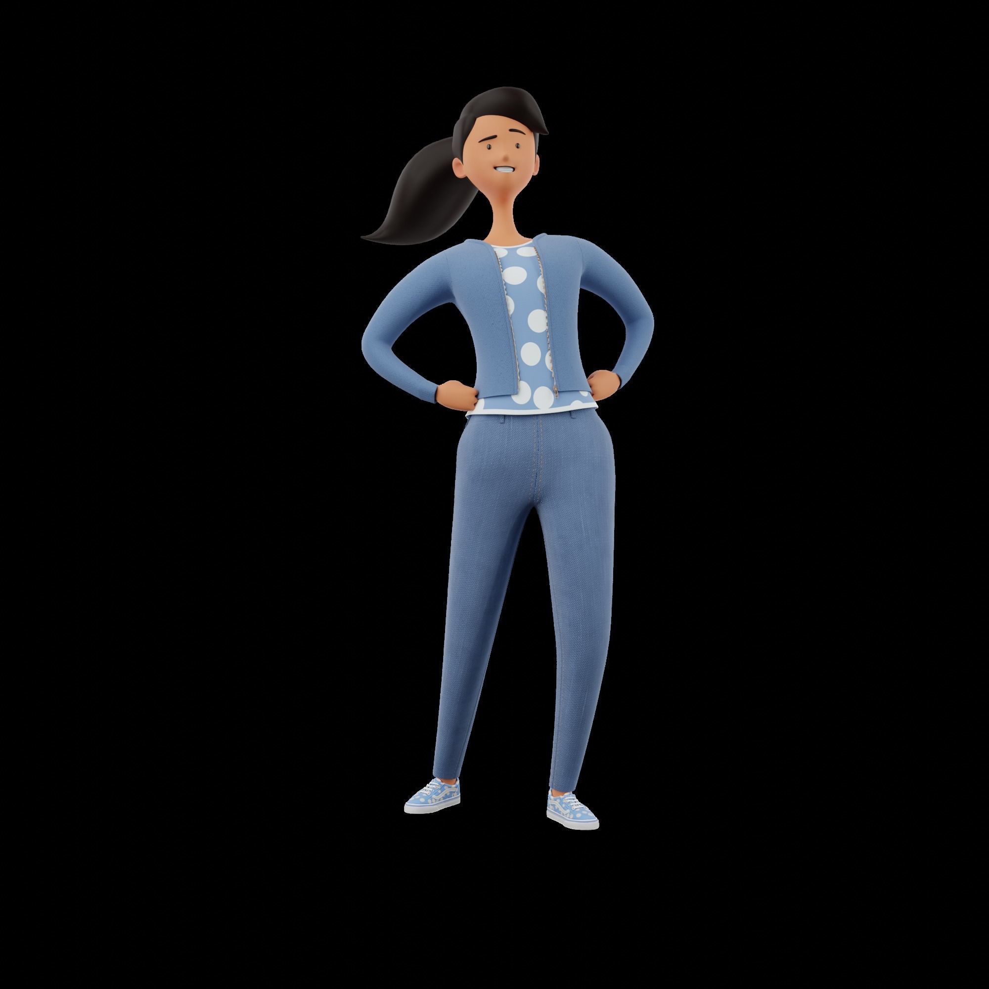 Cartoon Man and Woman Rigged 3D model_27