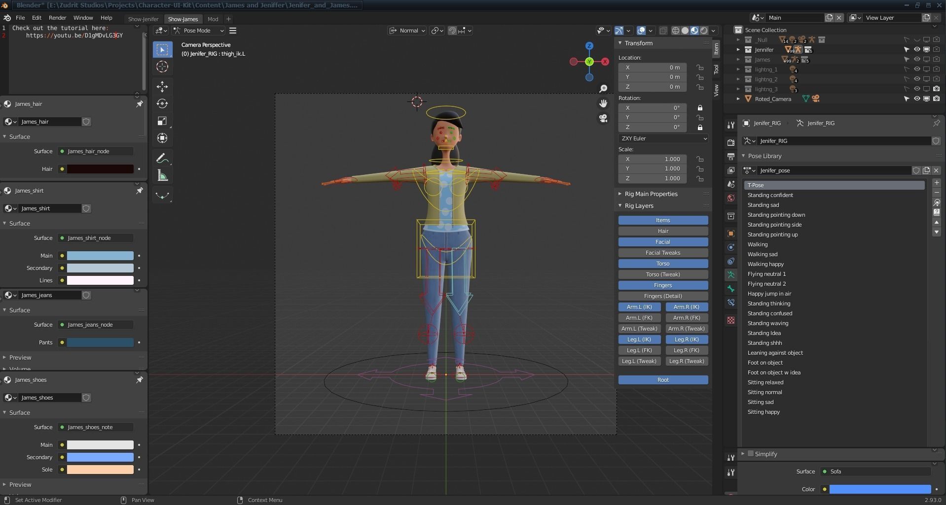 Cartoon Man and Woman Rigged 3D model_5
