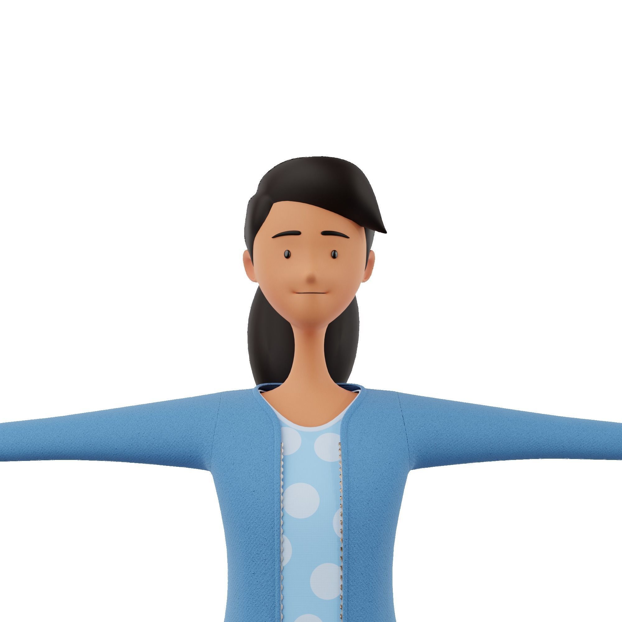 Cartoon Man and Woman Rigged 3D model_16