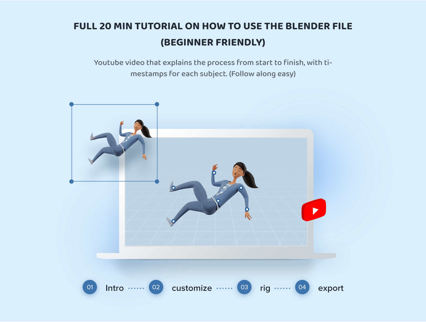 Cartoon Man and Woman Rigged 3D model_11