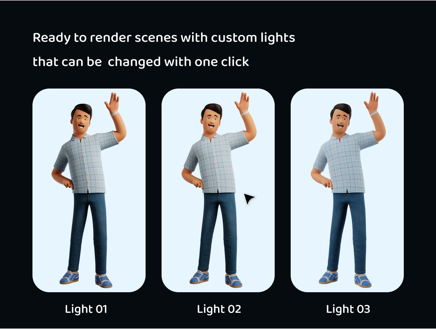 Cartoon Man and Woman Rigged 3D model_10
