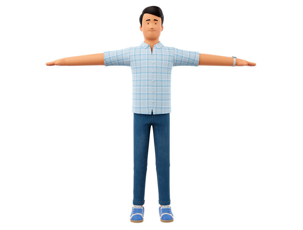 Cartoon Man and Woman Rigged 3D model_19