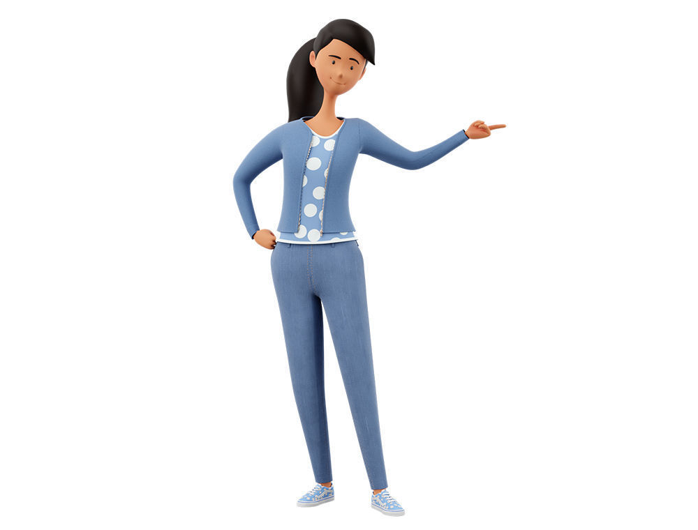 Cartoon Man and Woman Rigged 3D model_21