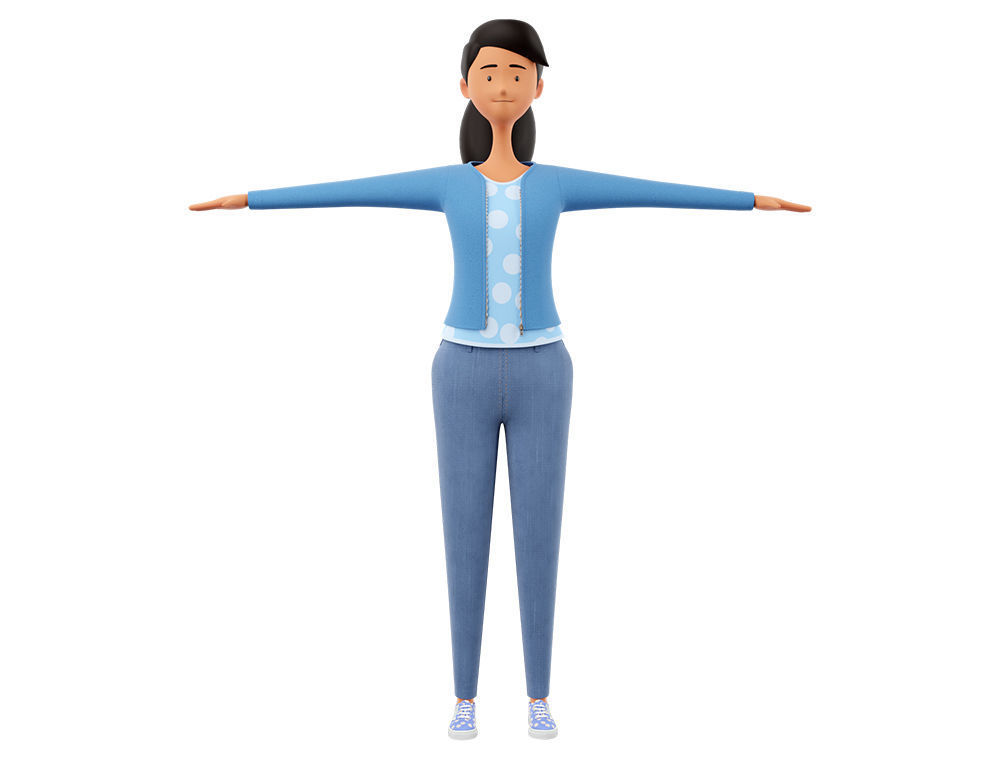 Cartoon Man and Woman Rigged 3D model_18