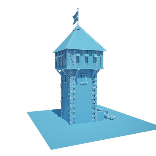 Medieval Building 06 Defence Tower Low-poly 3D model_7