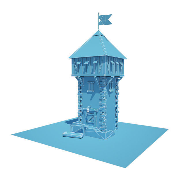Medieval Building 06 Defence Tower Low-poly 3D model_1