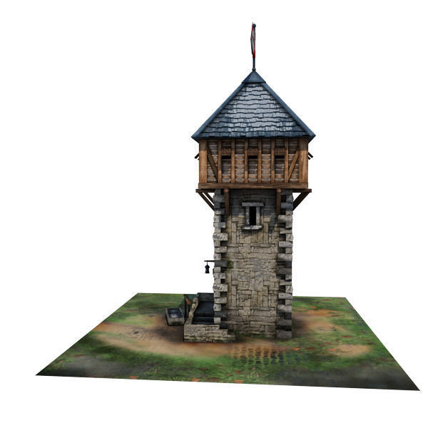 Medieval Building 06 Defence Tower Low-poly 3D model_12