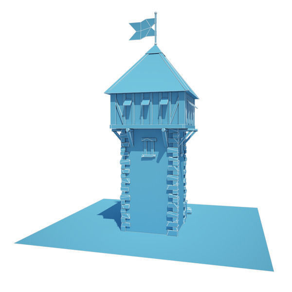 Medieval Building 06 Defence Tower Low-poly 3D model_9