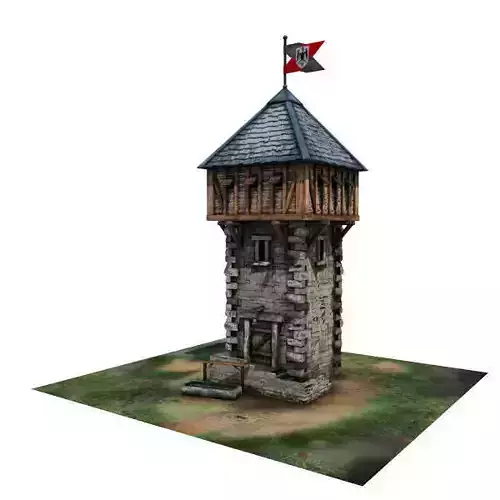 Medieval Building 06 Defence Tower Low-poly 3D model