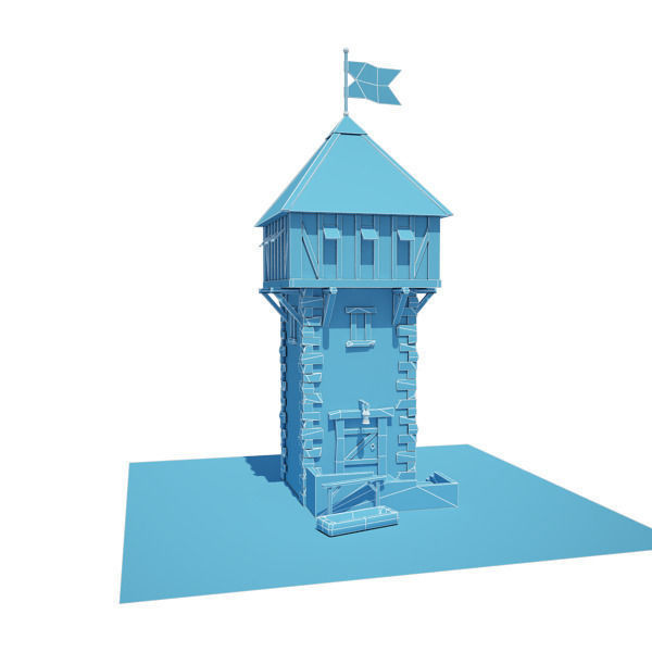 Medieval Building 06 Defence Tower Low-poly 3D model_3