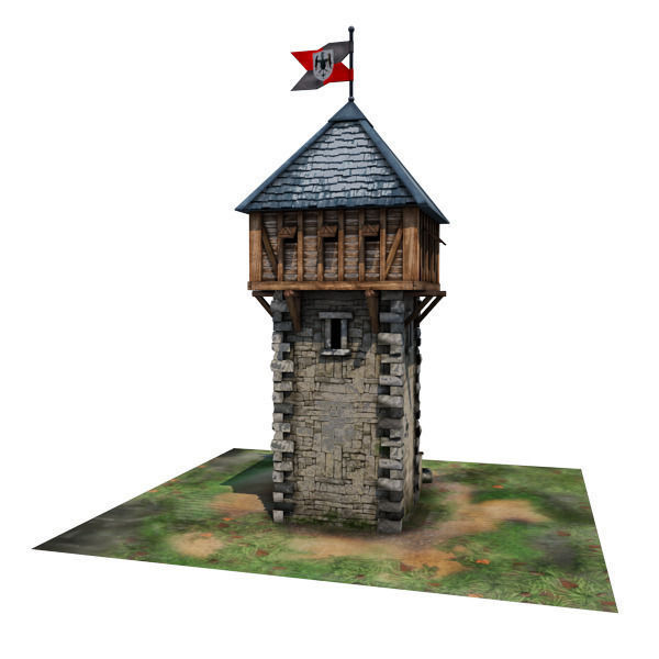 Medieval Building 06 Defence Tower Low-poly 3D model_8