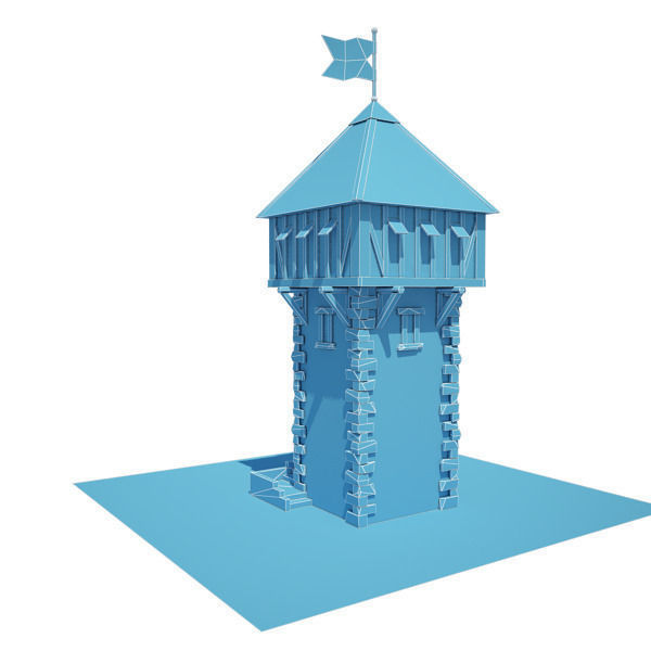 Medieval Building 06 Defence Tower Low-poly 3D model_11