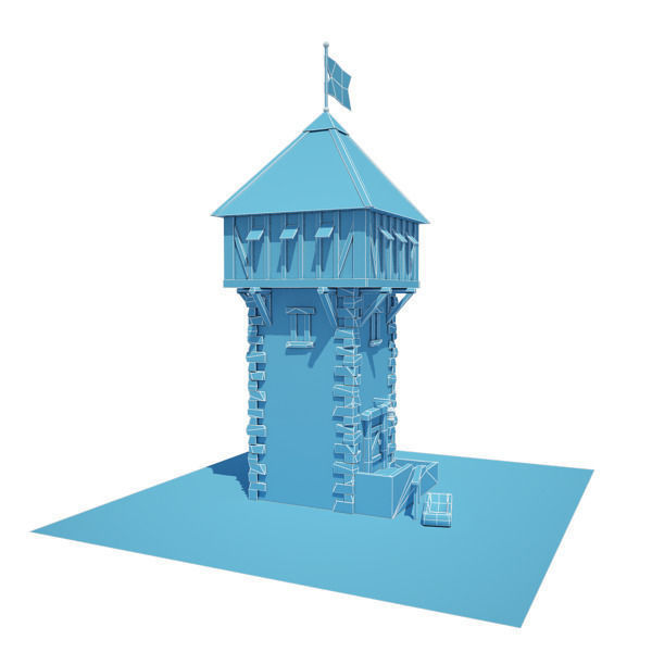 Medieval Building 06 Defence Tower Low-poly 3D model_5