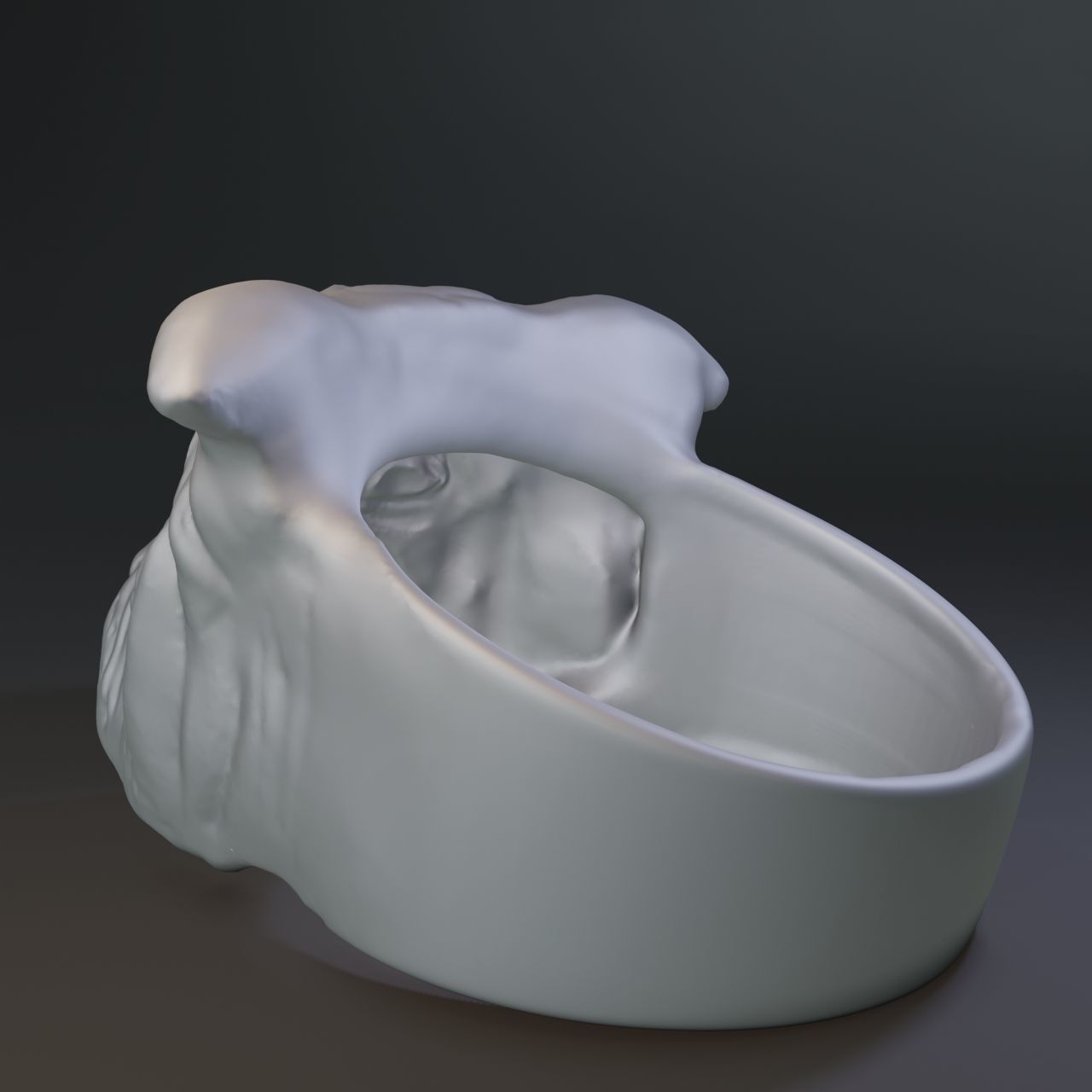 Ring with dog face 3D print model_1
