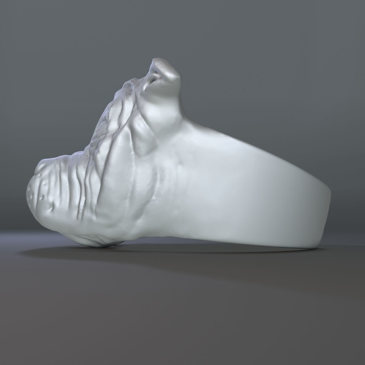 Ring with dog face 3D print model_6