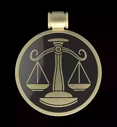 libra pendant with scales of justice