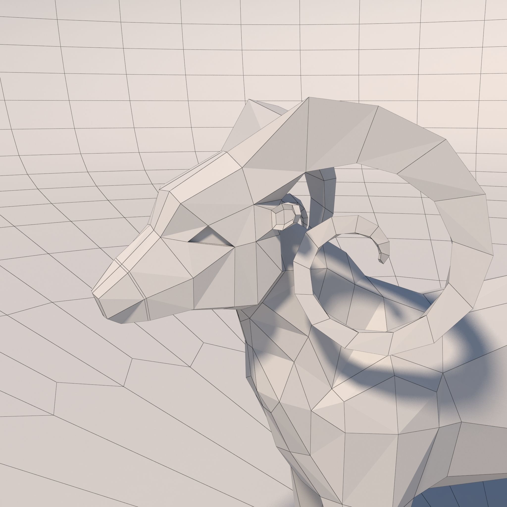 Game Ready Low-Poly Goat polygonal sheep Low-poly 3D model_6