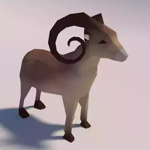 Game Ready Low-Poly Goat polygonal sheep Low-poly 3D model