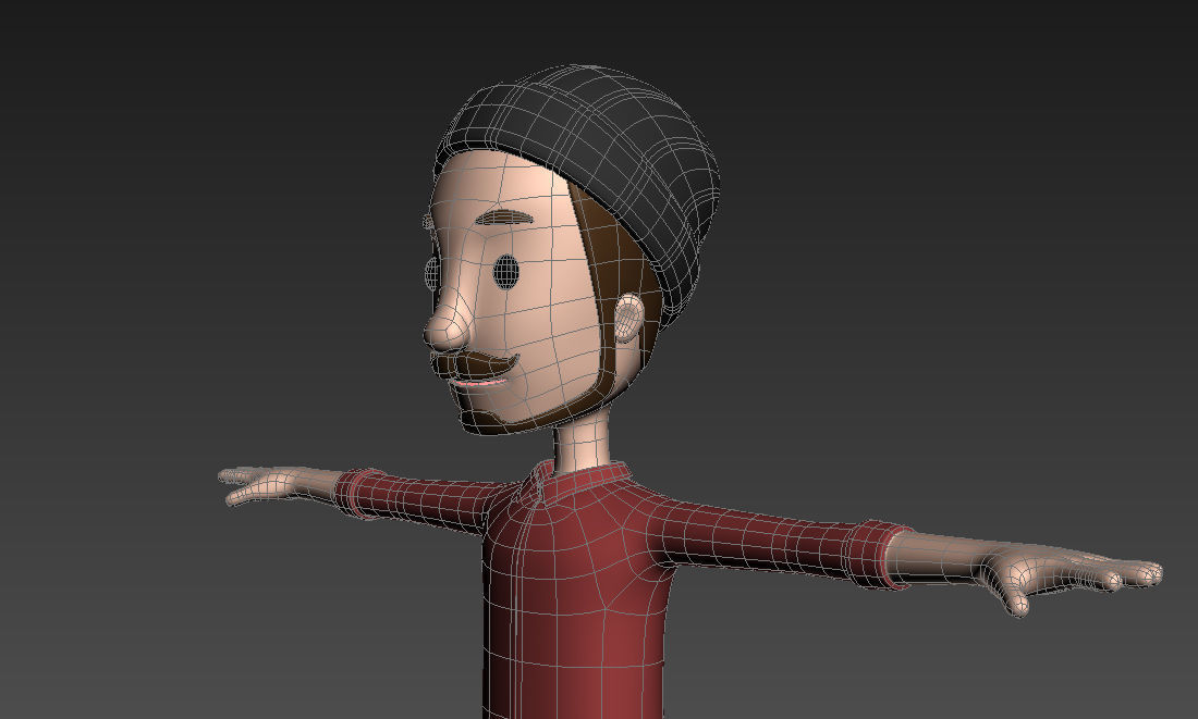 CartoonMan028 Hipster 3D model_11