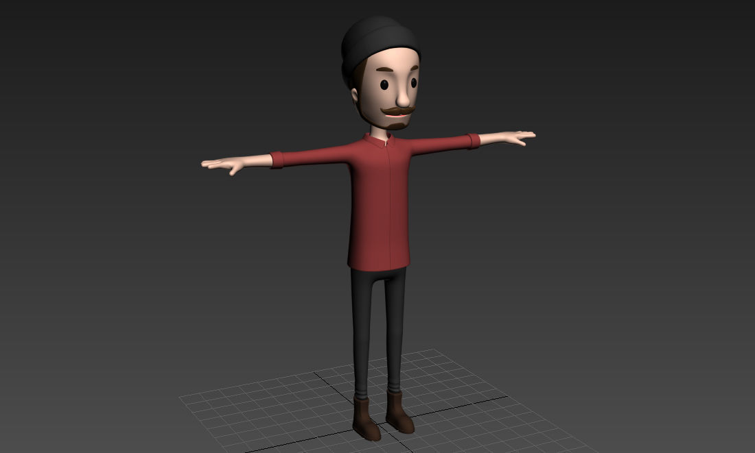 CartoonMan028 Hipster 3D model_8