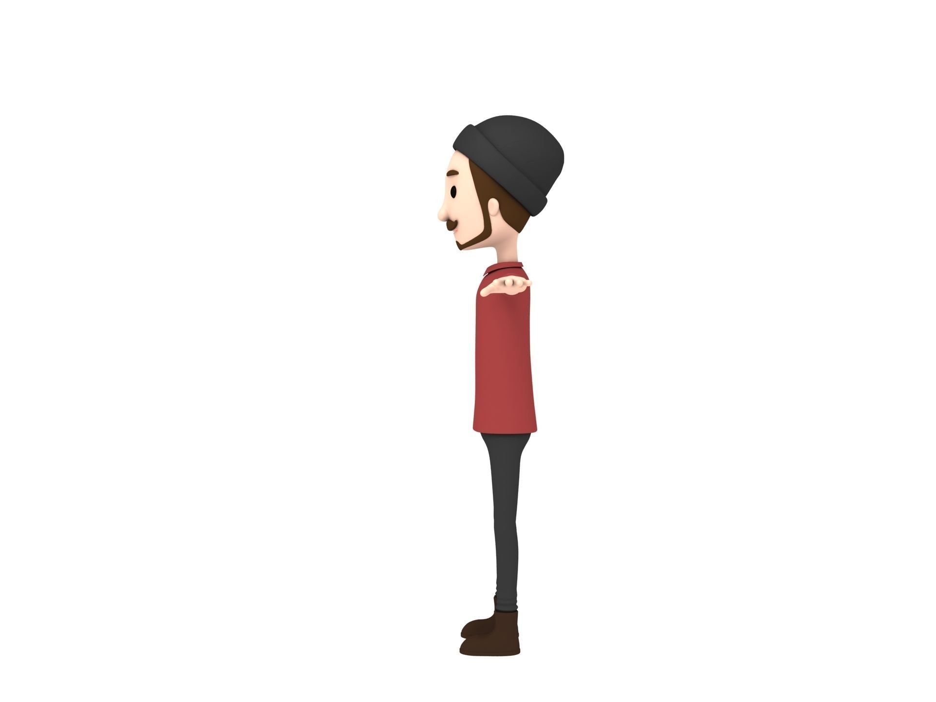 CartoonMan028 Hipster 3D model_2