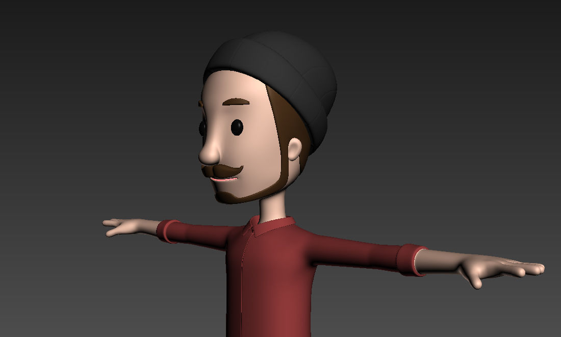 CartoonMan028 Hipster 3D model_10