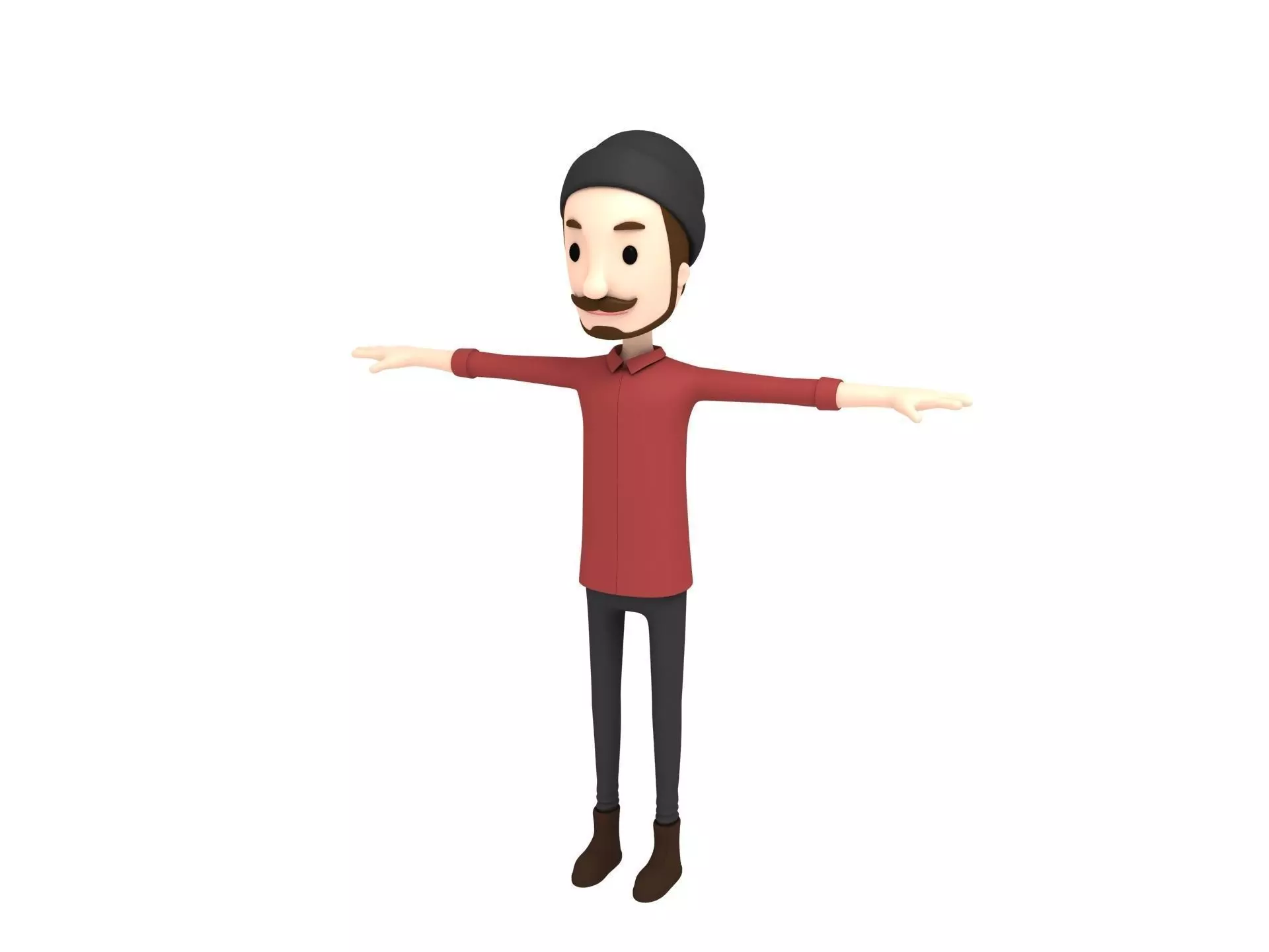 CartoonMan028 Hipster 3D model_0