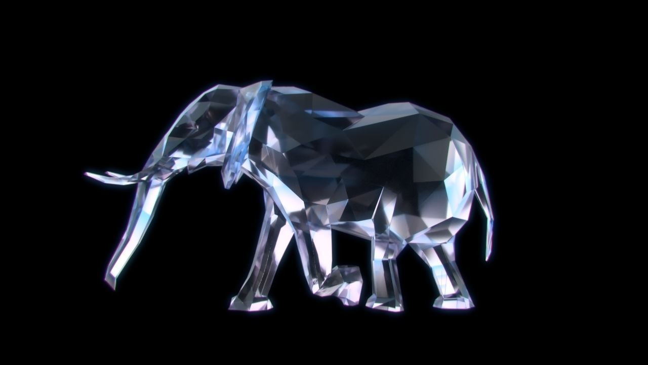 Rigged Elephant seamless walk cycle - Low-poly 3D model_7