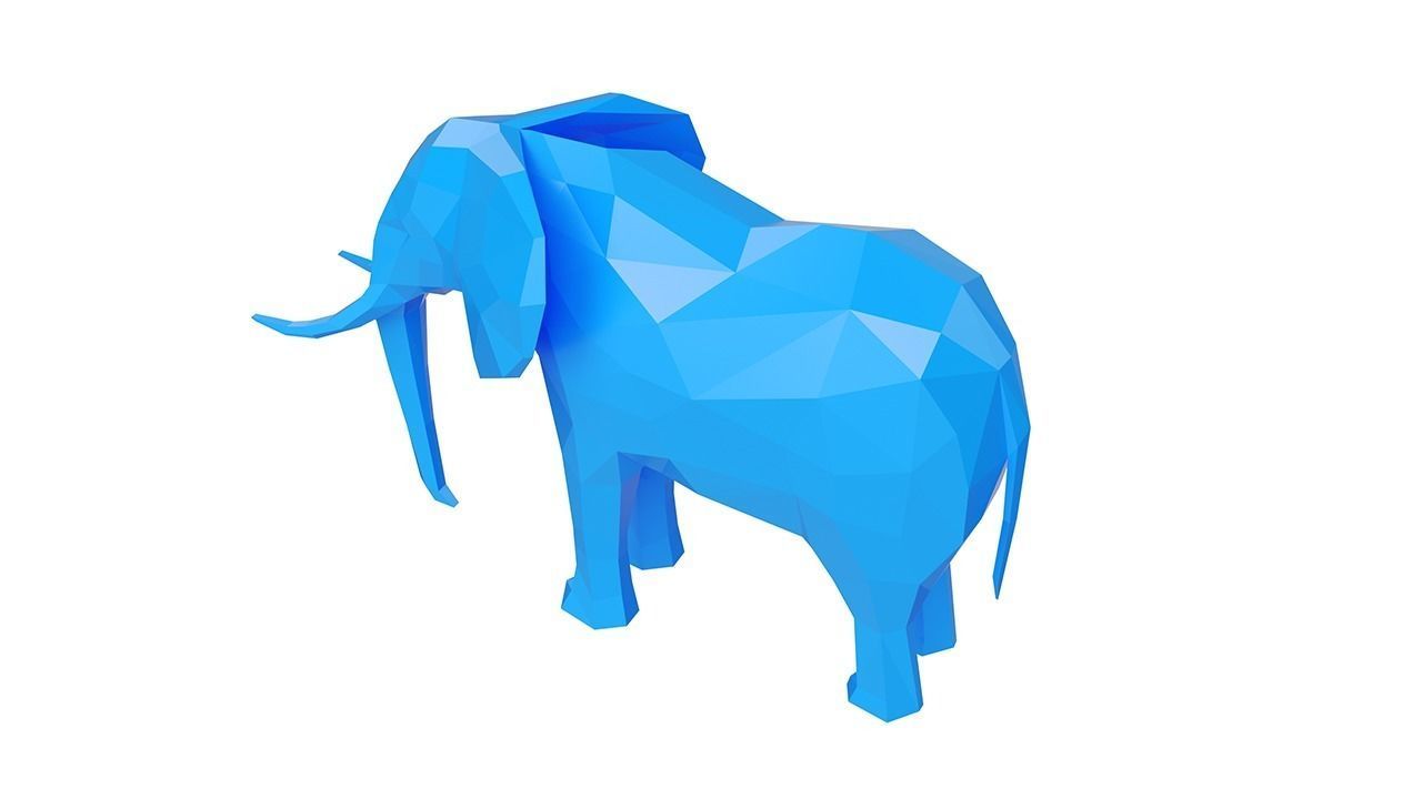 Rigged Elephant seamless walk cycle - Low-poly 3D model_5