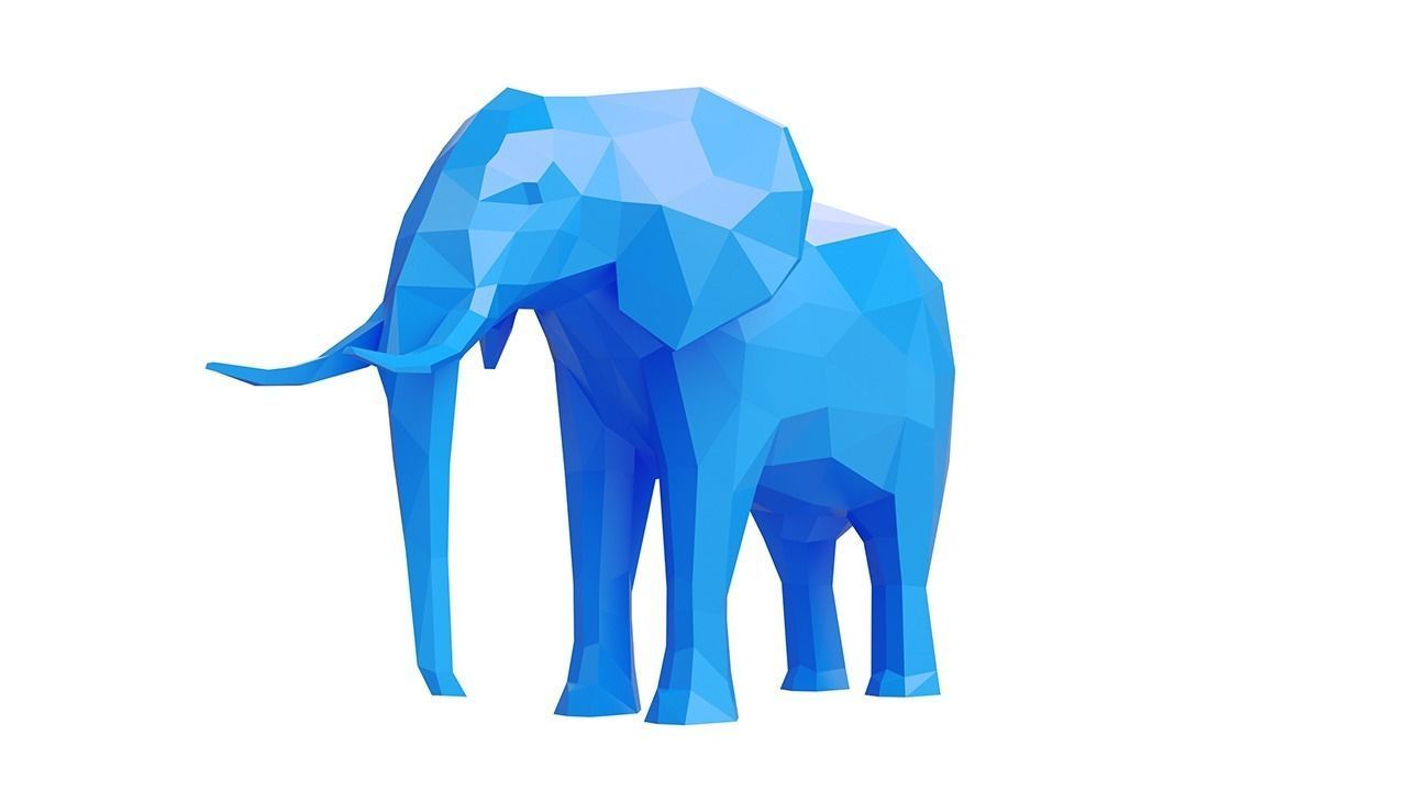 Rigged Elephant seamless walk cycle - Low-poly 3D model_4