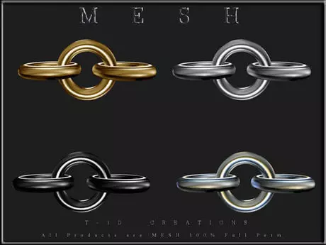 Chain No5 - 3 Rings Low-poly 3D model Low-poly 3D model Low-poly 3D model_0