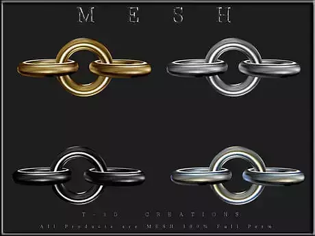 Chain No5 - 3 Rings Low-poly 3D model Low-poly 3D model