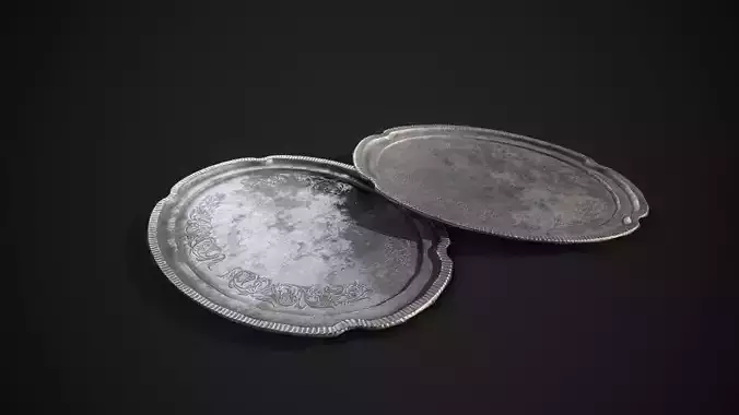 PBR Silver Plate Free low-poly 3D model