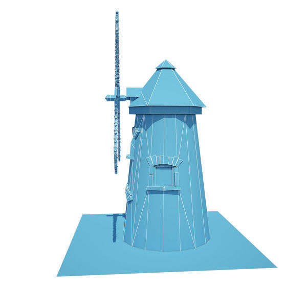 Medieval Building 09 Windmill Low-poly 3D model_13