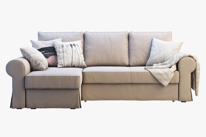 Backabro 2 sofas Ikea 3D model 2