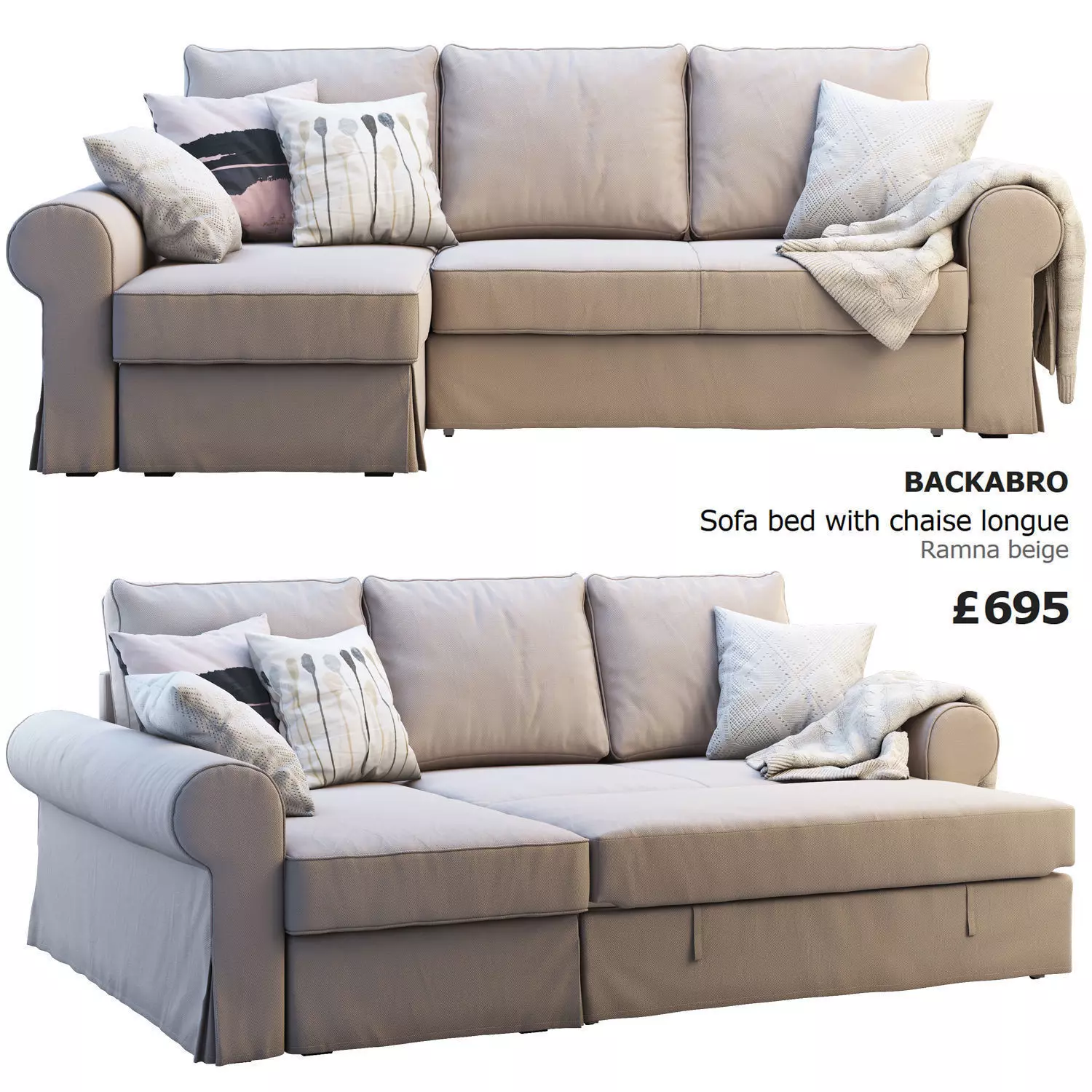 Backabro 2 sofas Ikea 3D model_0