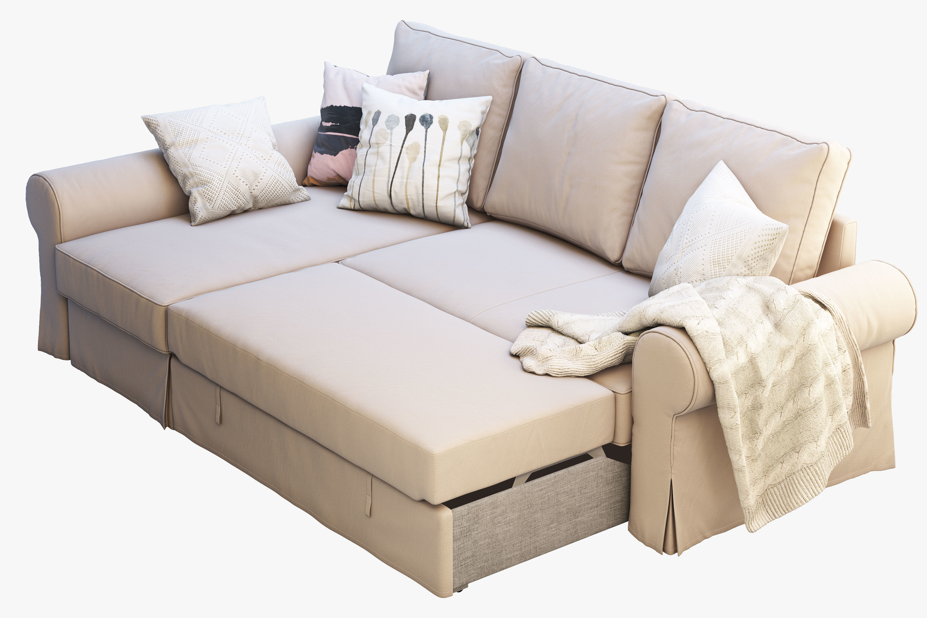Backabro 2 sofas Ikea 3D model_9