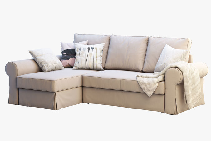 Backabro 2 sofas Ikea 3D model 4