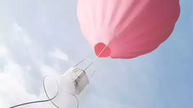 Cartoony hot air balloon