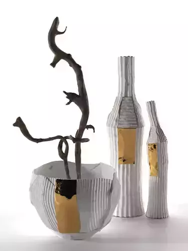 Paper Clay Vases with Branches