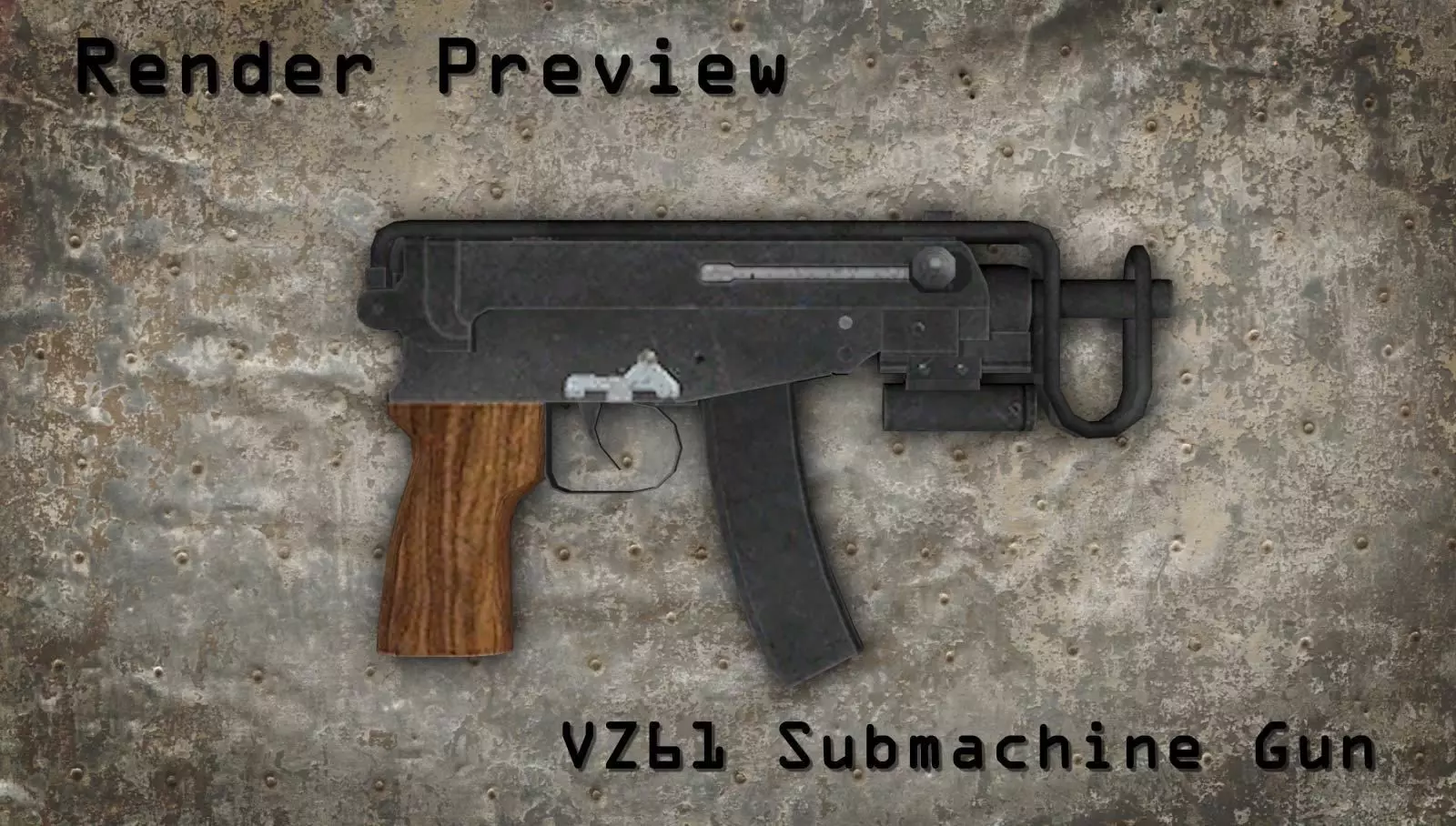 VZ61 Sub Machine Gun - Low-poly Low-poly 3D model_0