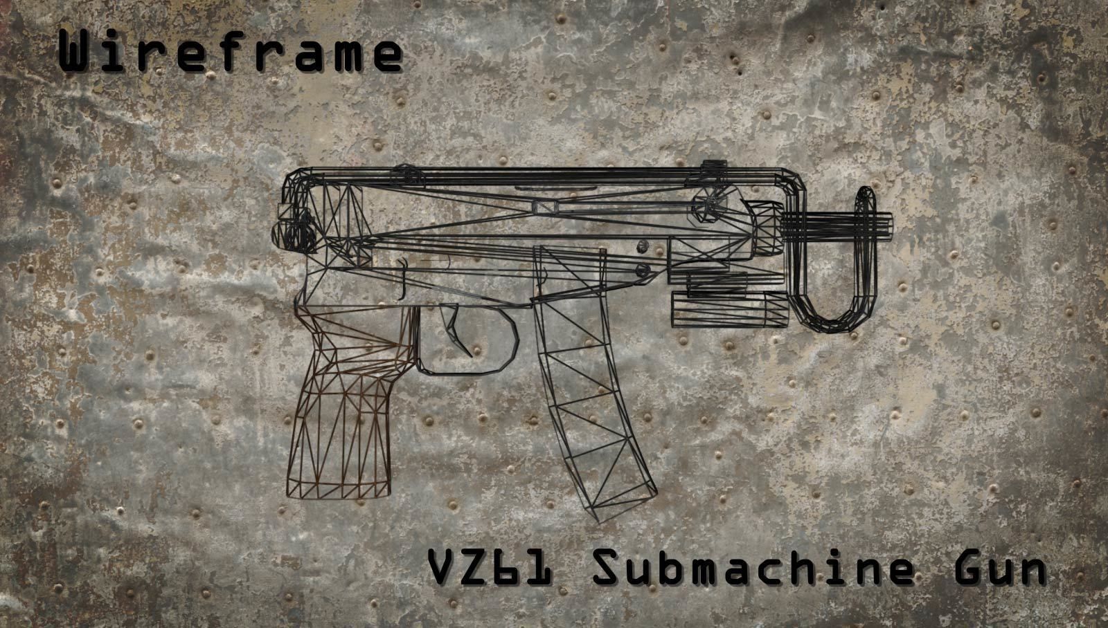 VZ61 Sub Machine Gun - Low-poly Low-poly 3D model_2